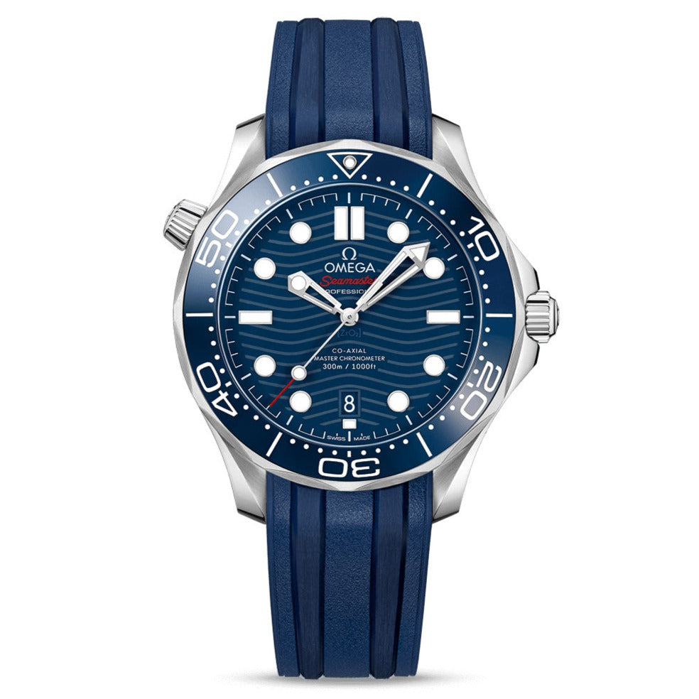 OMG Seamaster Diver 300m Co-Axial Master Chronometer 42mm with Blue Rubber Strap