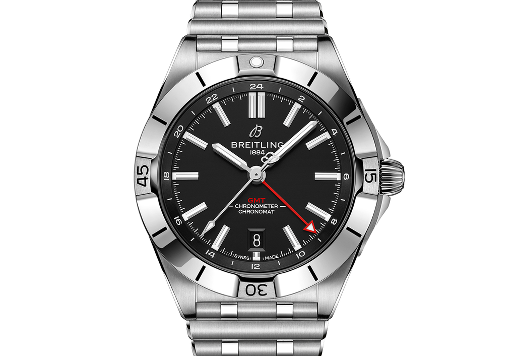 BRT Chronomat 40mm GMT Watch with Black Dial