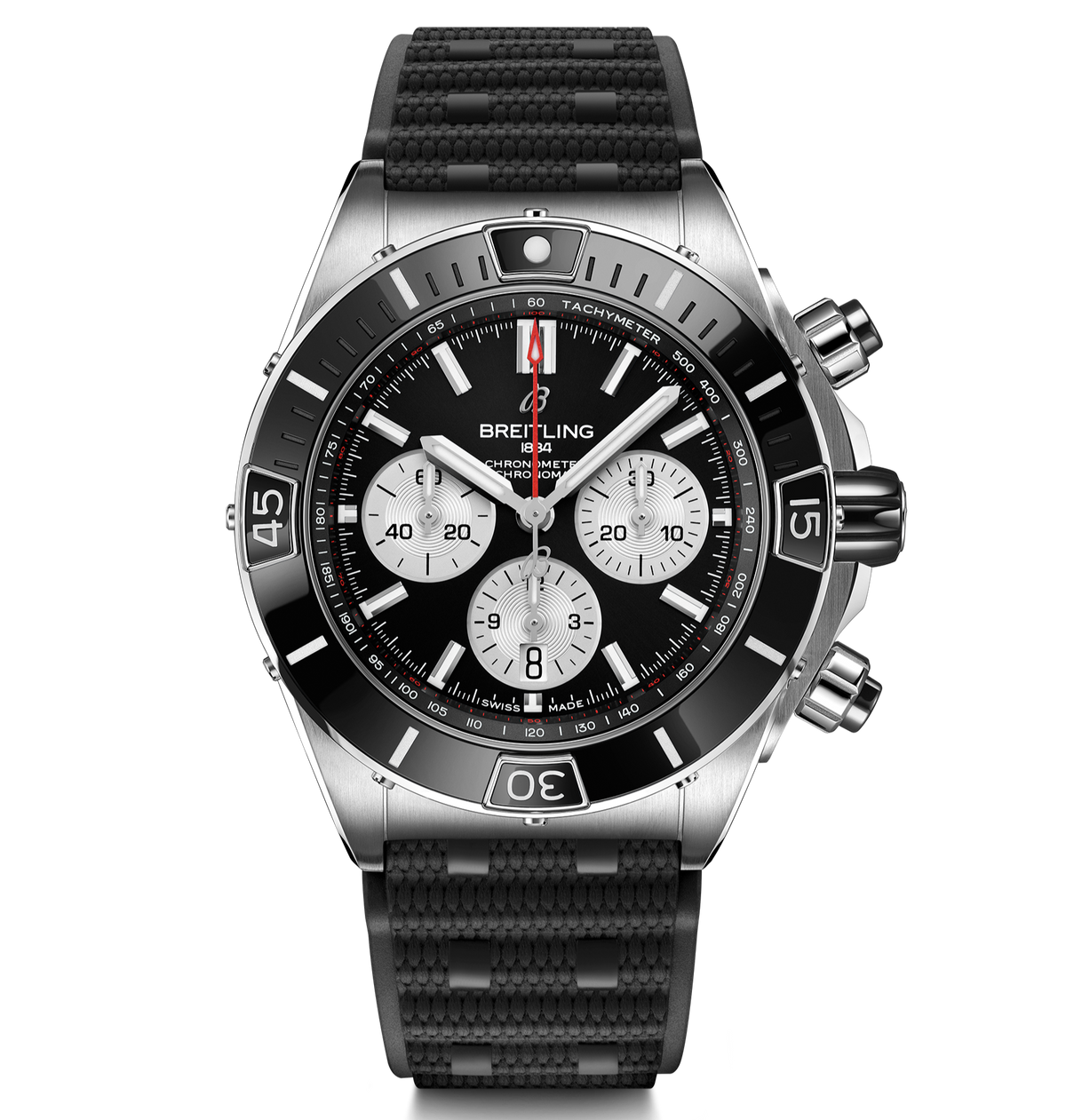 BRT Super Chronomat B01 44 Black Rubber Strap