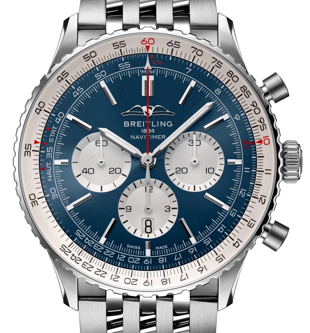 BRT Navitimer B01 46mm Watch with Blue Dial