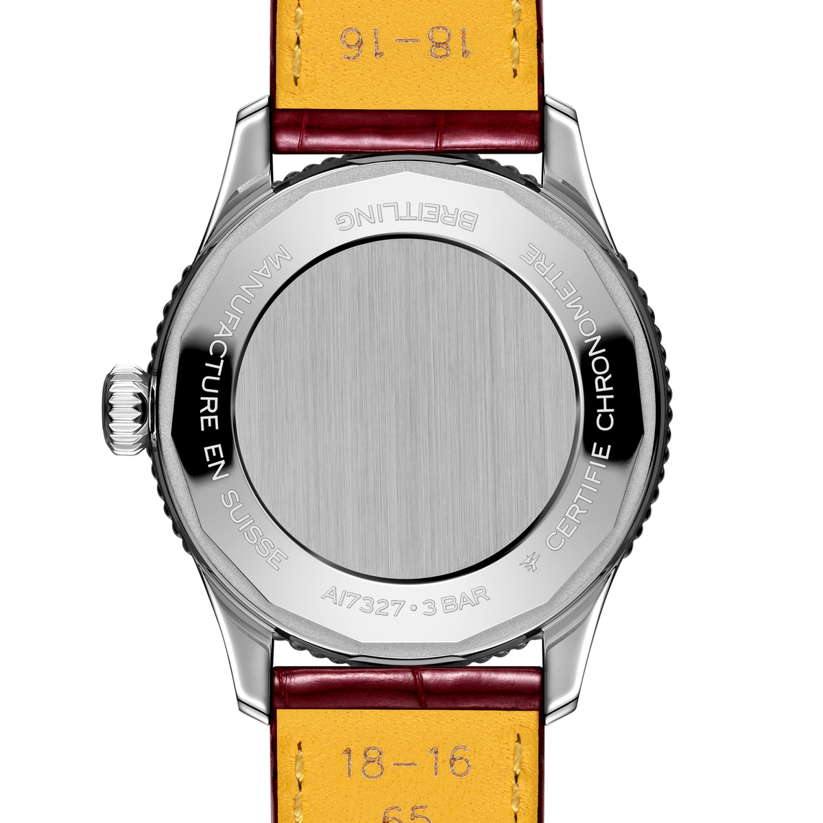 BRT Navitimer Automatic 36mm Watch with Burgundy Leather Strap