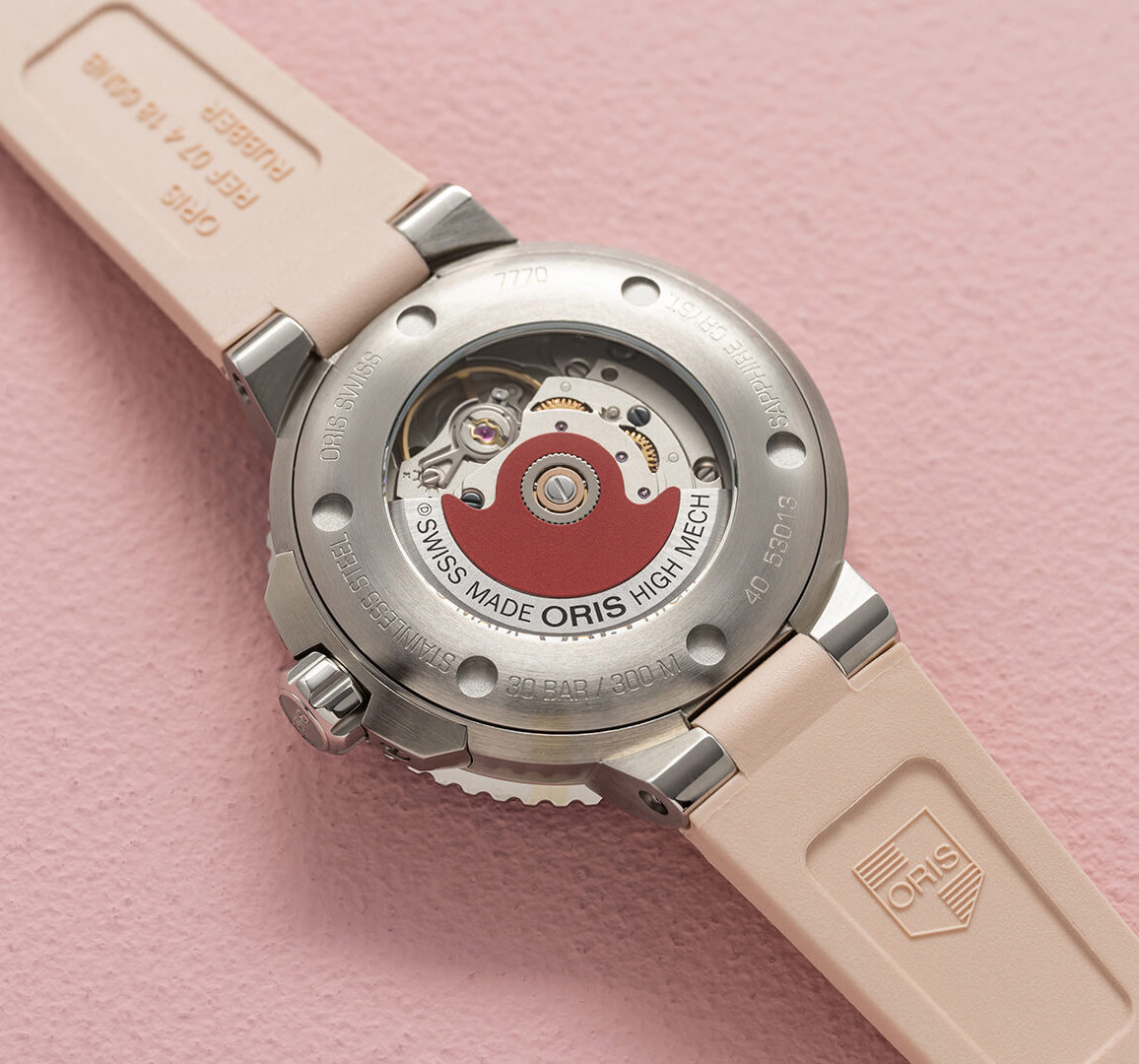 ORS Aquis Date Watch with Pink Mother of Pearl Dial, 36.5mm
