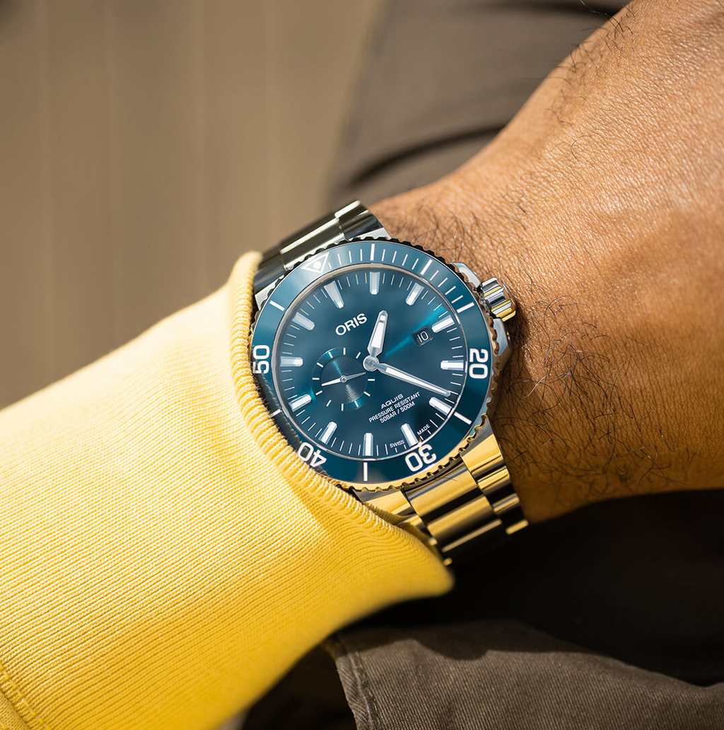 ORS Aquis Small Second, Date Watch with Blue Dial, 45.5mm