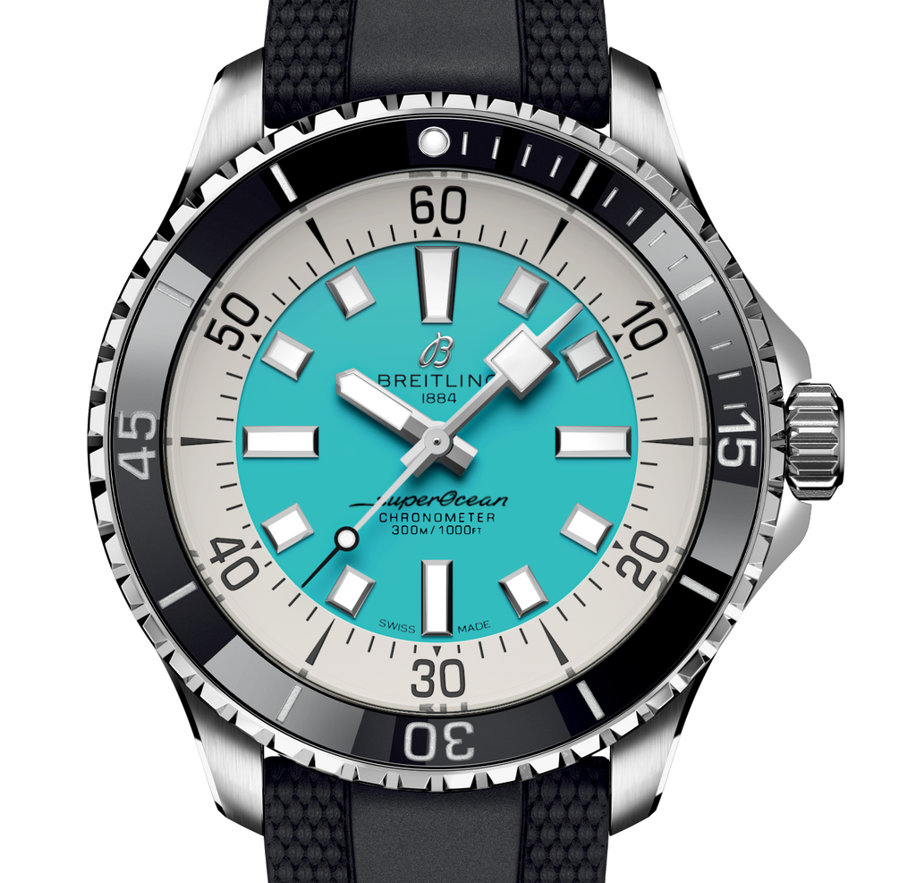 BRT Superocean Turquoise on Rubber Watch, 44mm