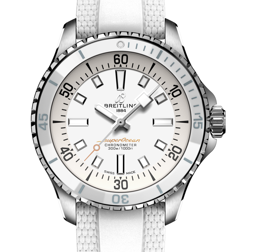 BRT Superocean White on Rubber Watch, 36mm