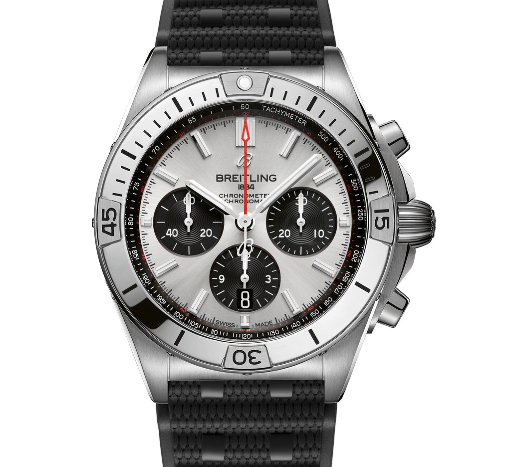BRT Chronomat B01 Chronograph 42 Watch with Silver Dial
