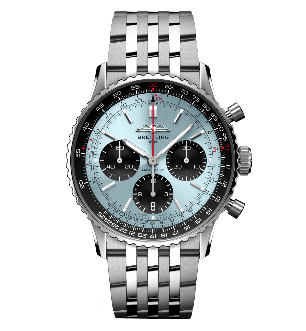BRT Navitimer B01 Chronograph 41 Watch with Ice Blue Dial