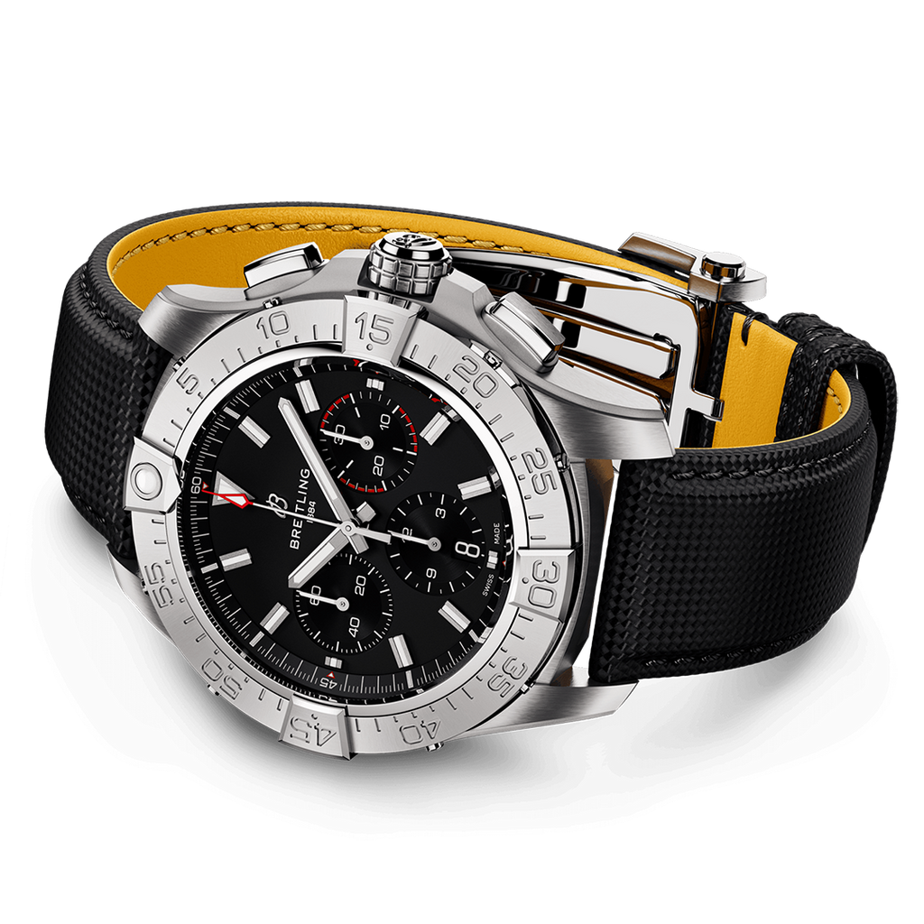 BRT Avenger B01 Chronograph 44 Watch with Calfskin Leather Strap