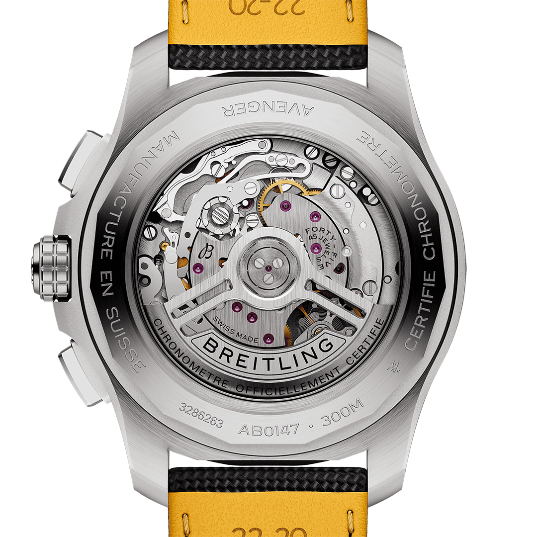 BRT Avenger B01 Chronograph 44 Watch with Calfskin Leather Strap