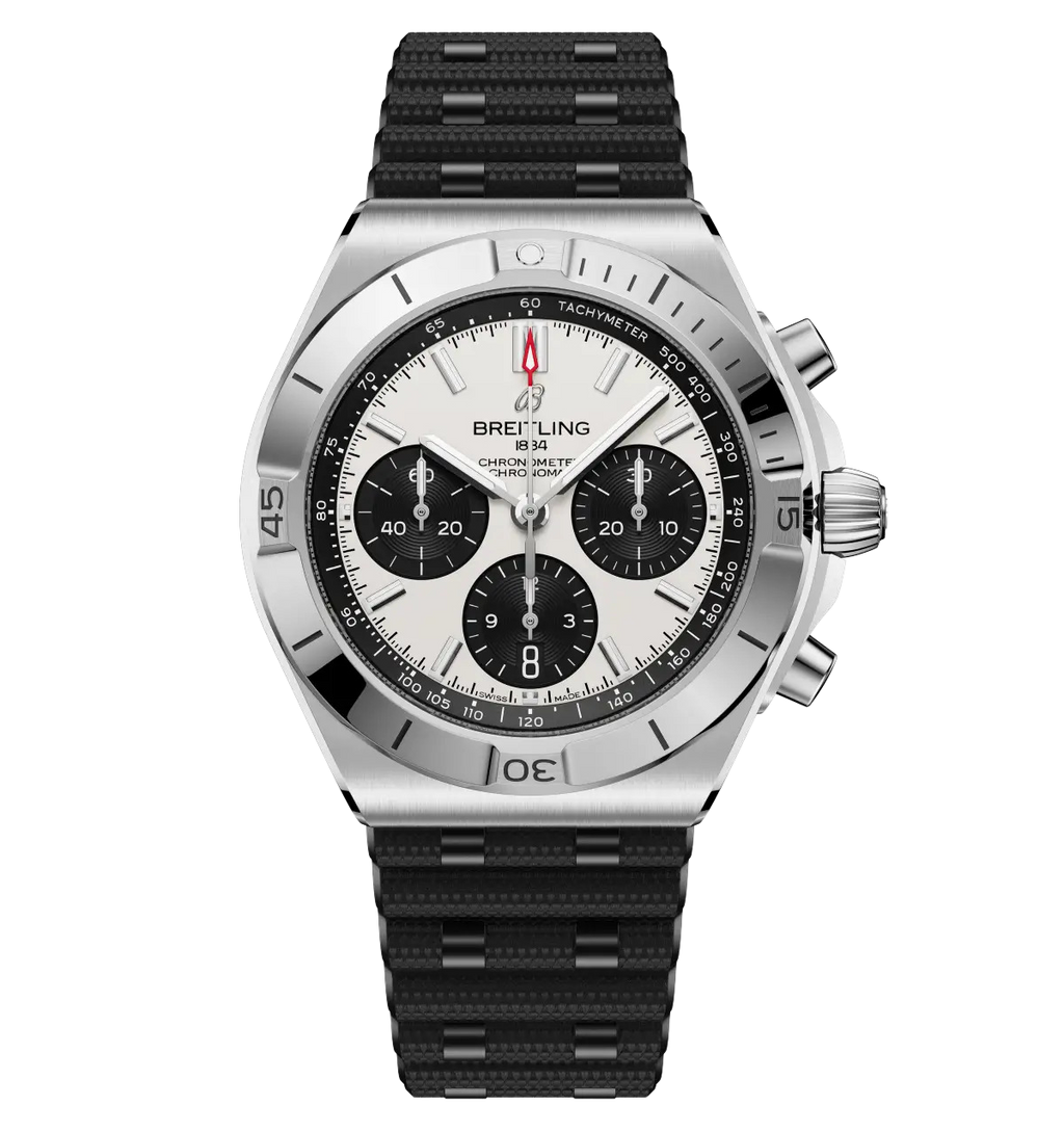 BRT Chronomat B01 Chronograph 42 Watch with Black Rubber Strap