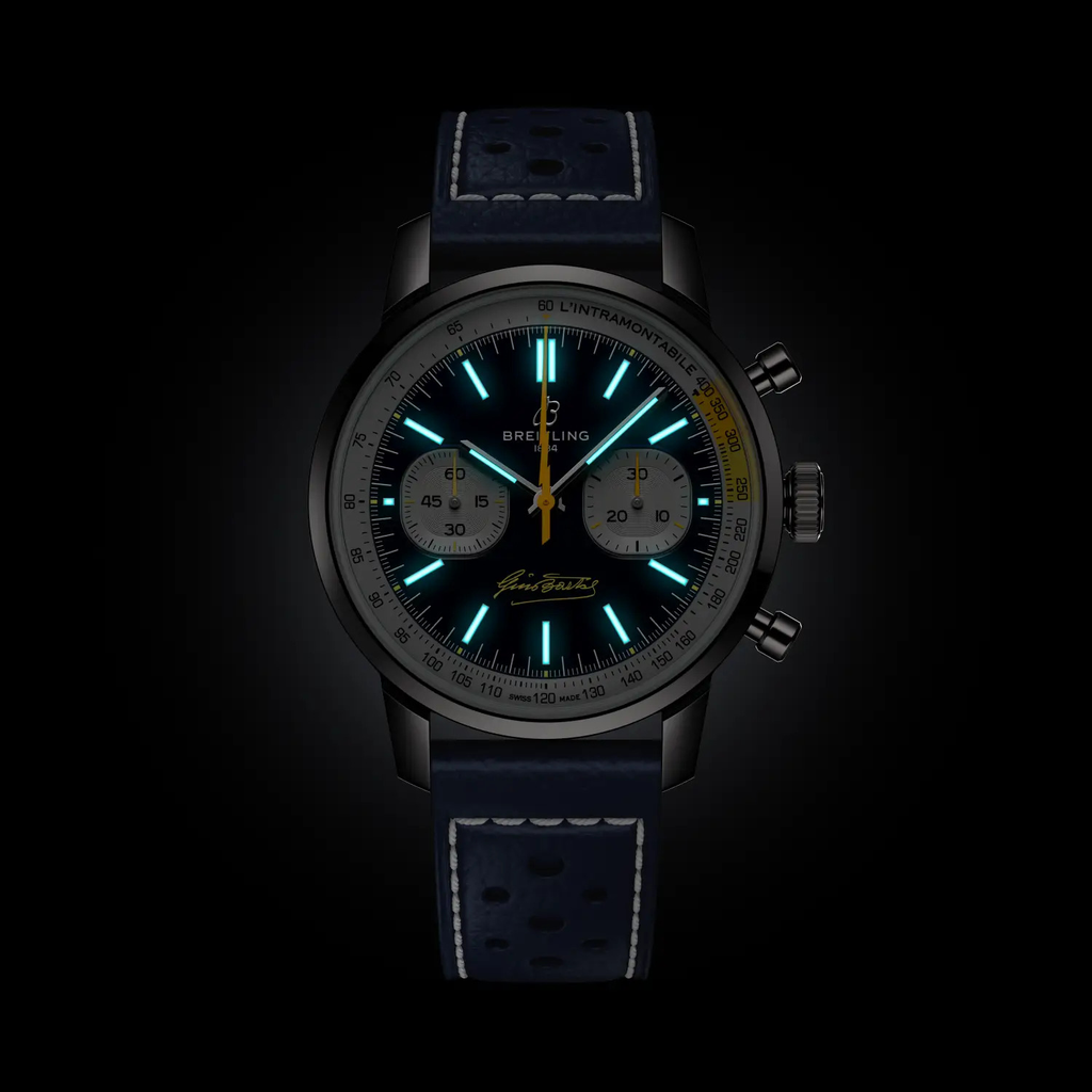 BRT Top Time B01 Gino Bartali 41mm Watch with Blue Leather Strap