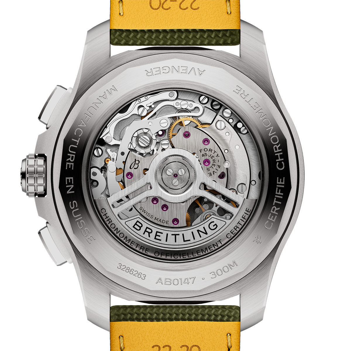 BRT Avenger B01 Chronograph 44mm Watch with Green Strap