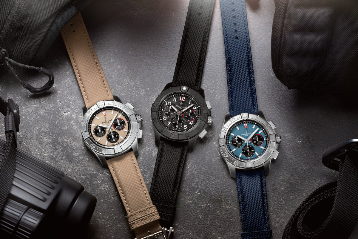 BRT Avenger B01 Chronograph 44mm Watch with Blue Strap