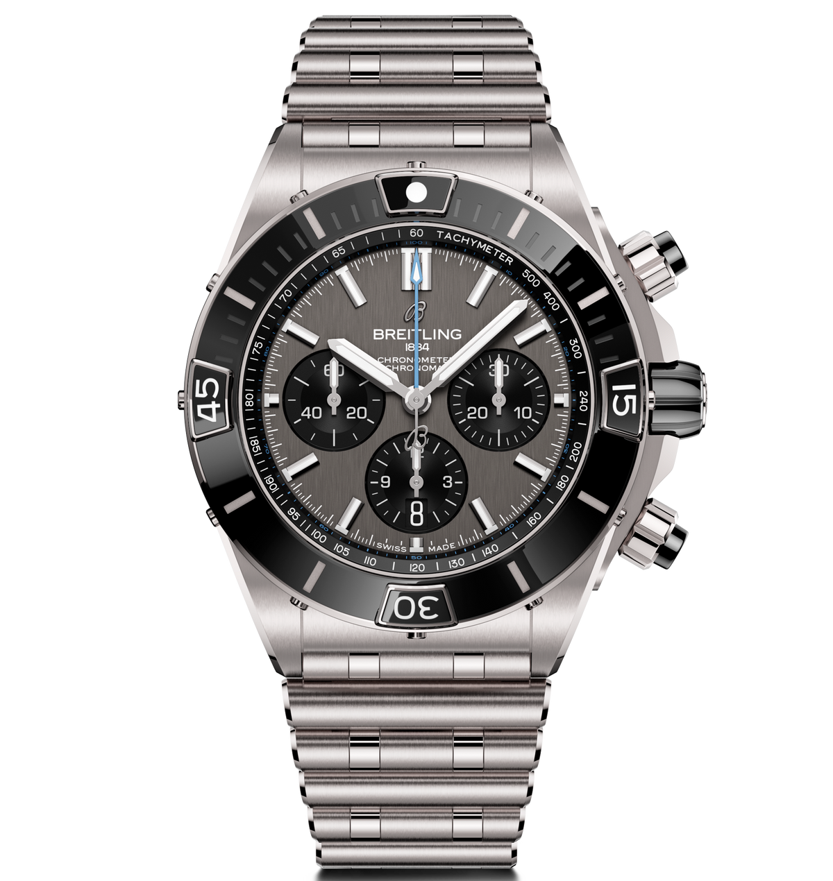 BRT Super Chronomat B01 44 Watch with Titanium Rouleaux Bracelet