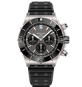 BRT Super Chronomat B01 44 Watch with Black Rubber Rouleaux Strap