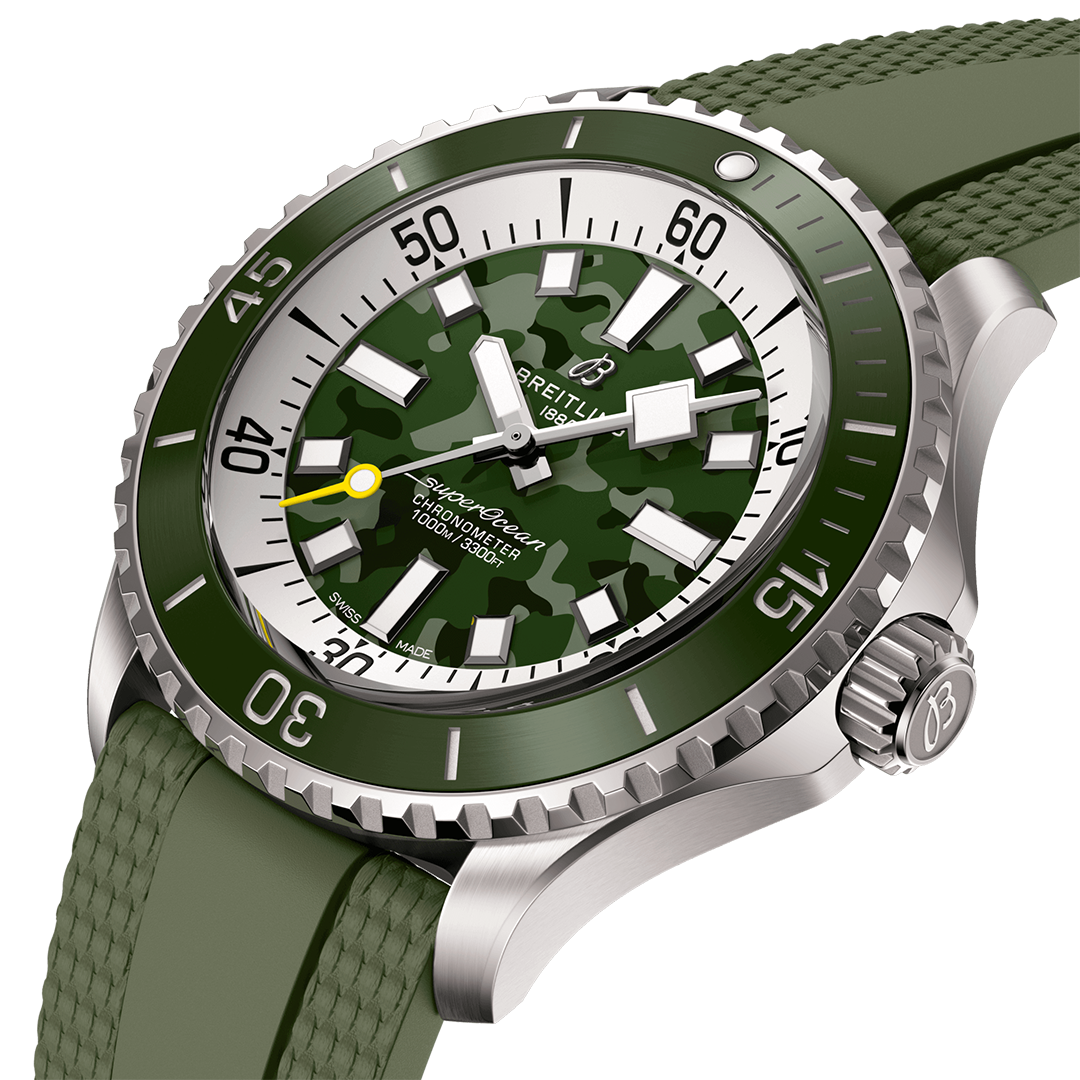 BRT Superocean Automatic 46 Super Diver Watch with Green Camo Dial