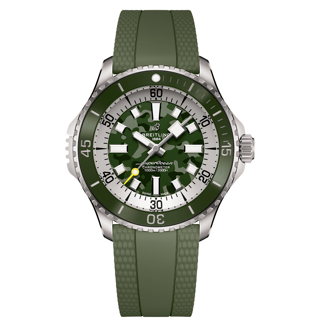 BRT Superocean Automatic 46 Super Diver Watch with Green Camo Dial