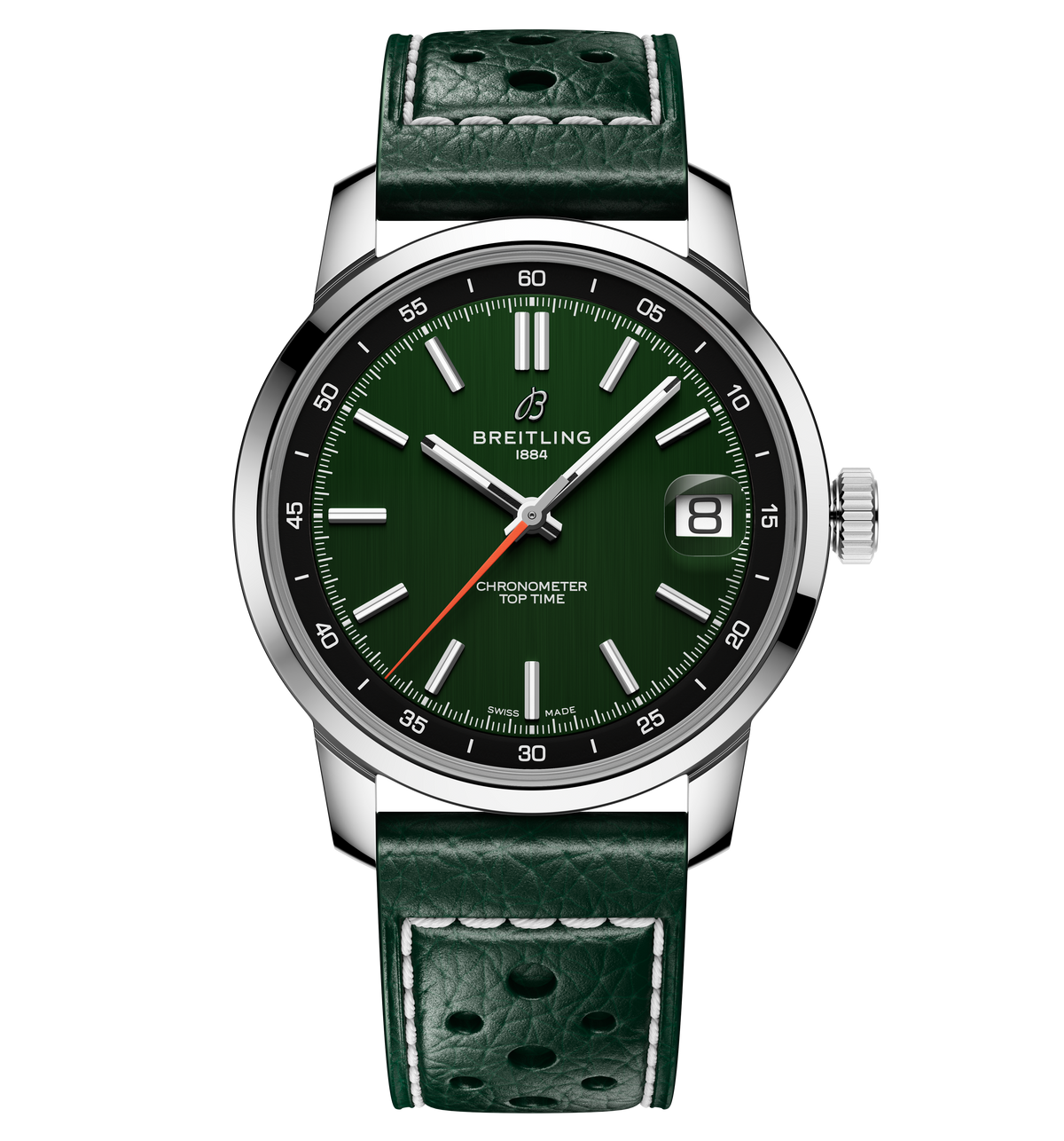 BRT Top Time B31 38mm Watch with Green Leather Strap
