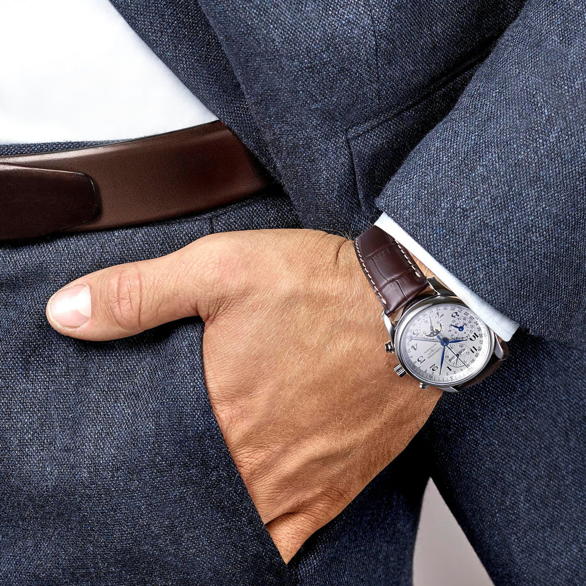LNGS Master Collection 40mm Moon Phase Chronograph Gent's Watch