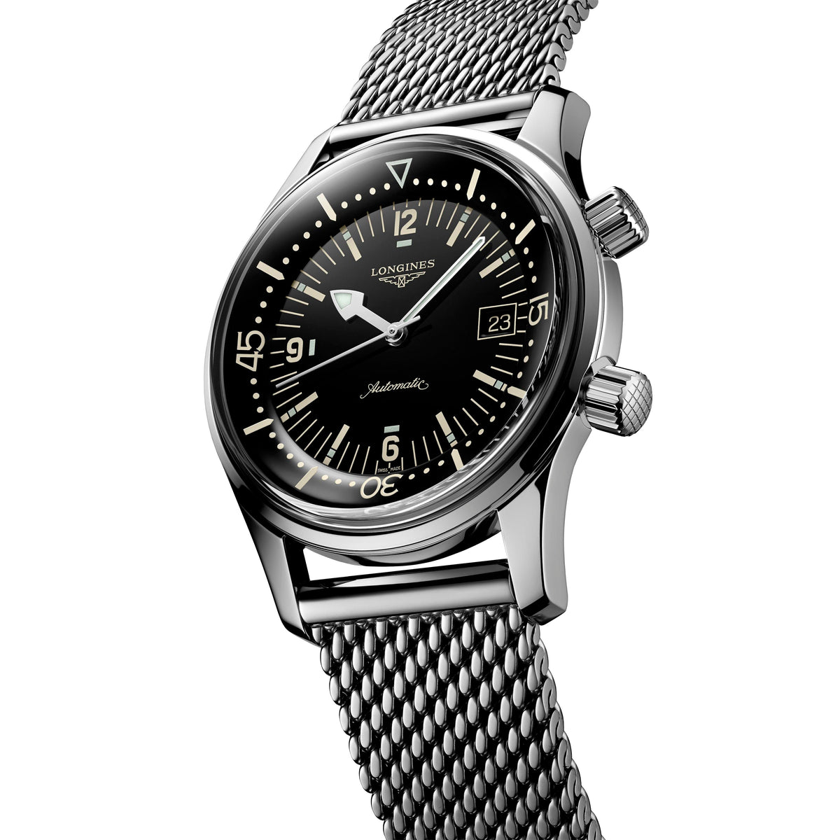 LNGS Heritage Legend Collection Diver 42mm Black Dial Mesh Bracelet Gent's Watch