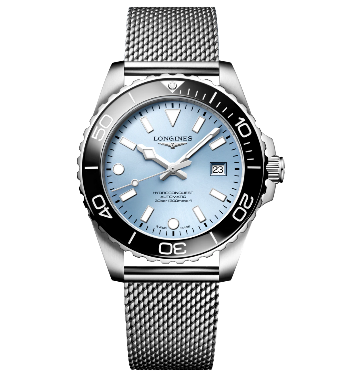 LNGS Hydroconquest 42mm Watch with Frosted Blue Dial