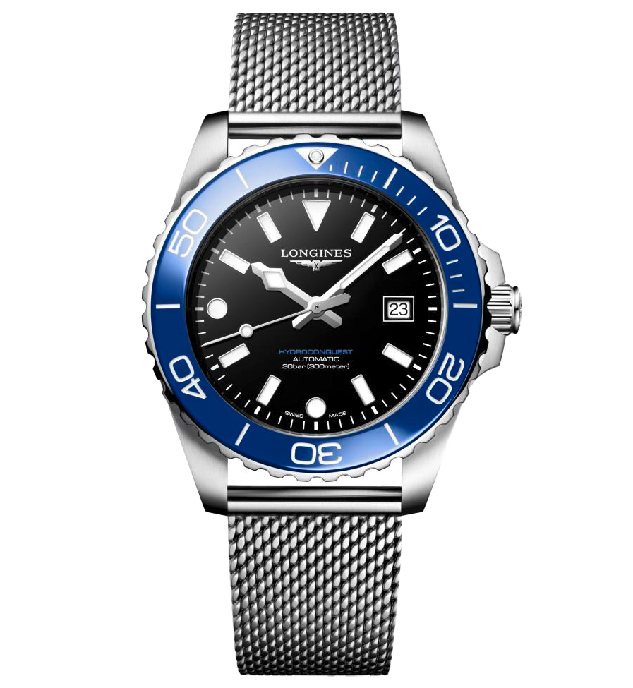 LNGS Hydroconquest 42mm Watch with Black Dial