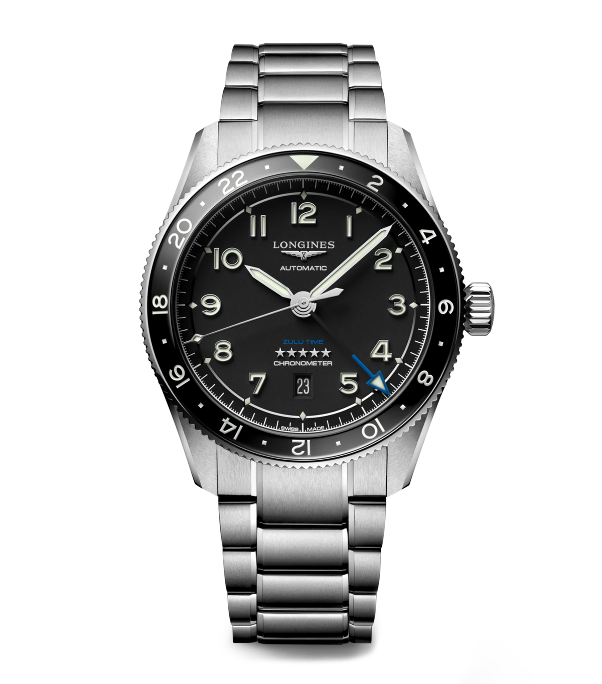 LNGS Spirit Zulu Time 42mm Watch with Black Dial