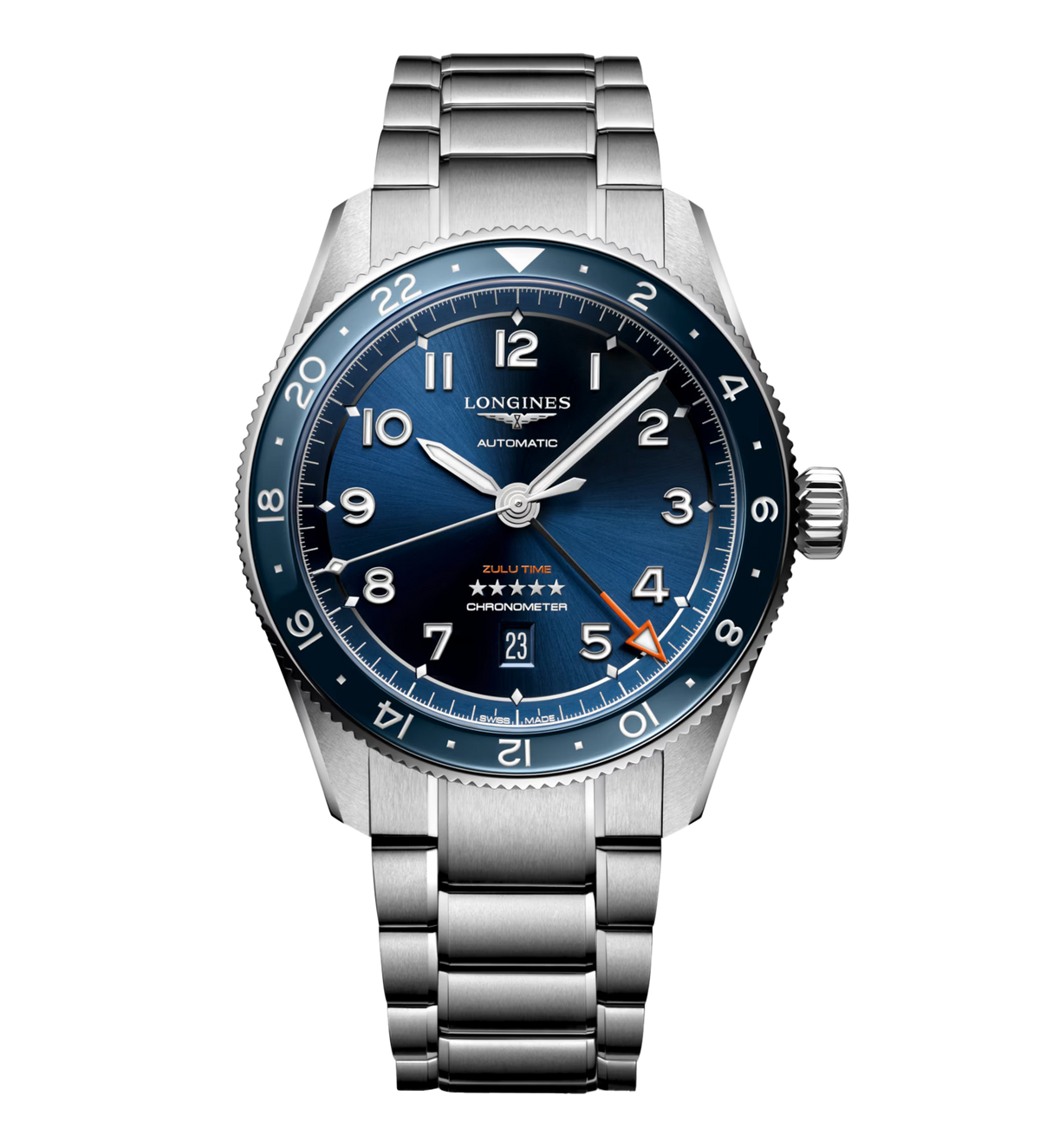 LNGS Spirit Zulu Time 42mm Watch with Blue Dial