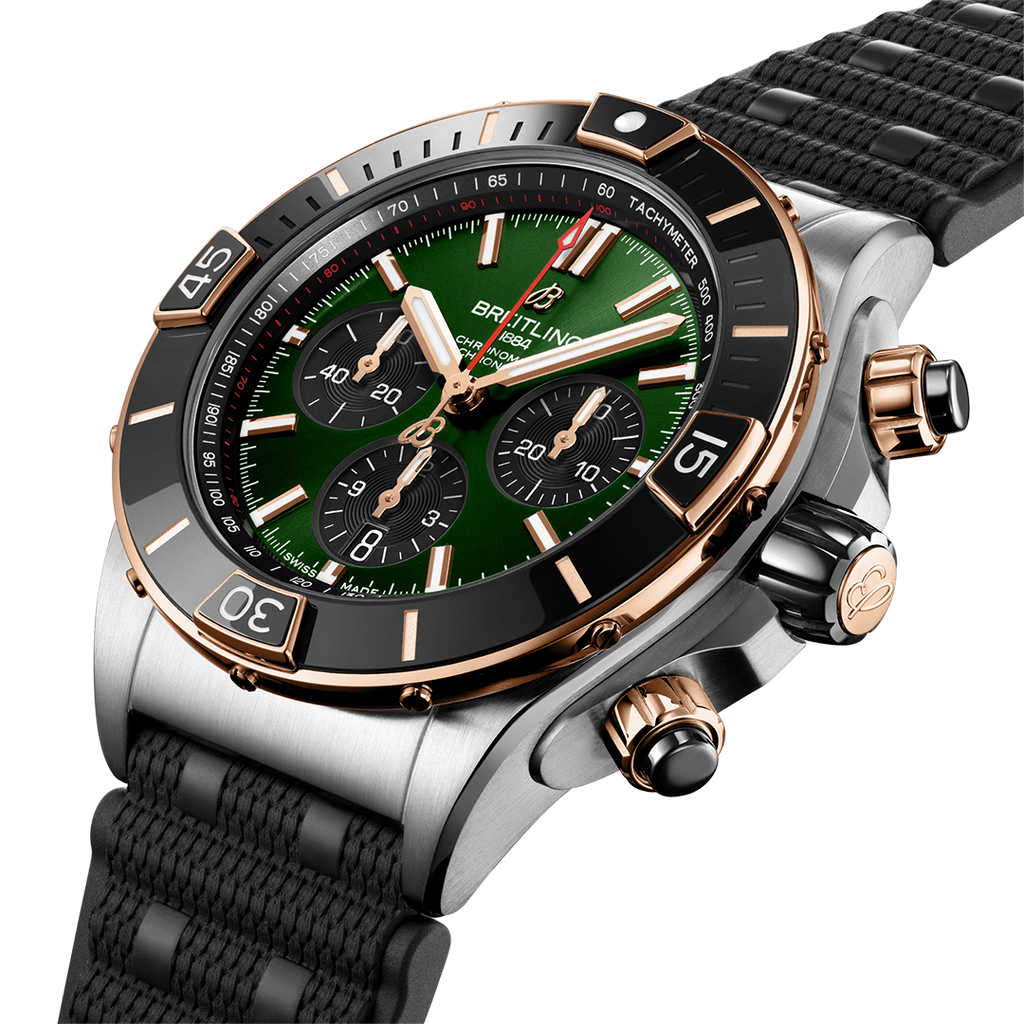 BRT Super Chronomat B01 44 Watch with Rubber Strap