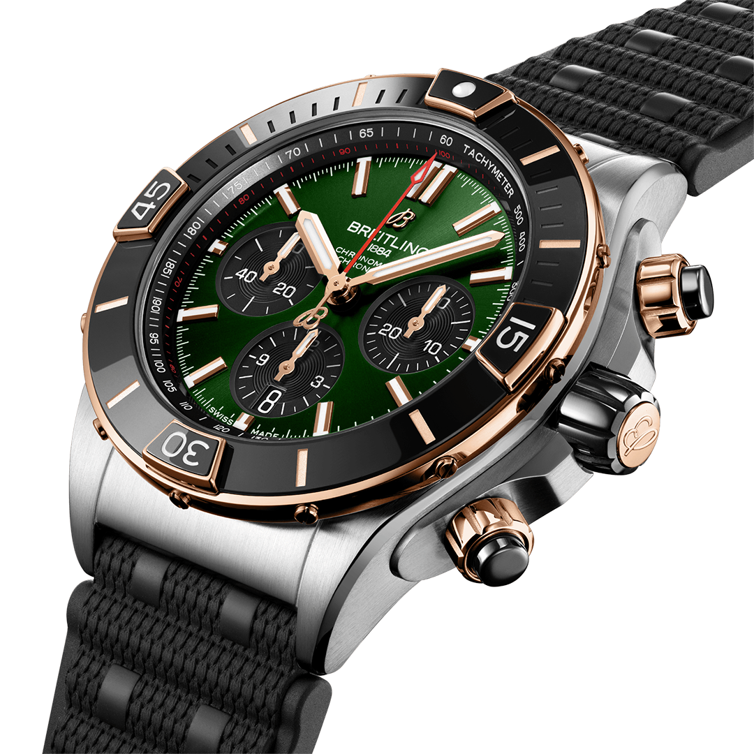 BRT Super Chronomat B01 44 Watch with Rubber Strap