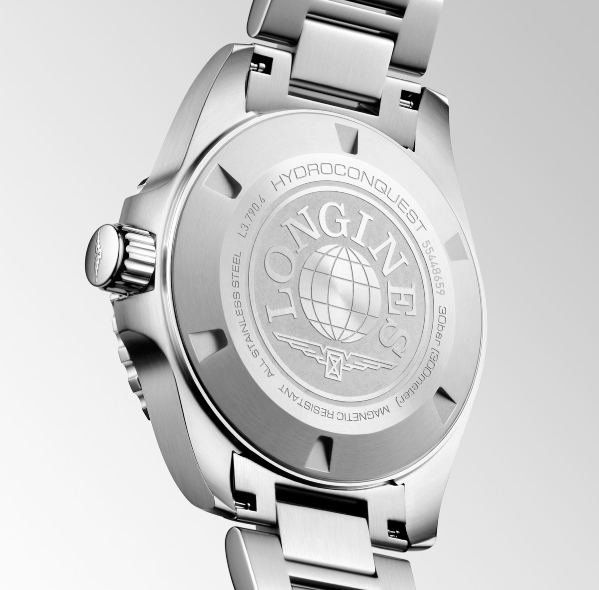 LNGS Hydroconquest GMT 41mm Watch with Sunray Brown Dial