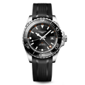 LNGS HydroConquest GMT 41mm Watch with Sunray Black Dial