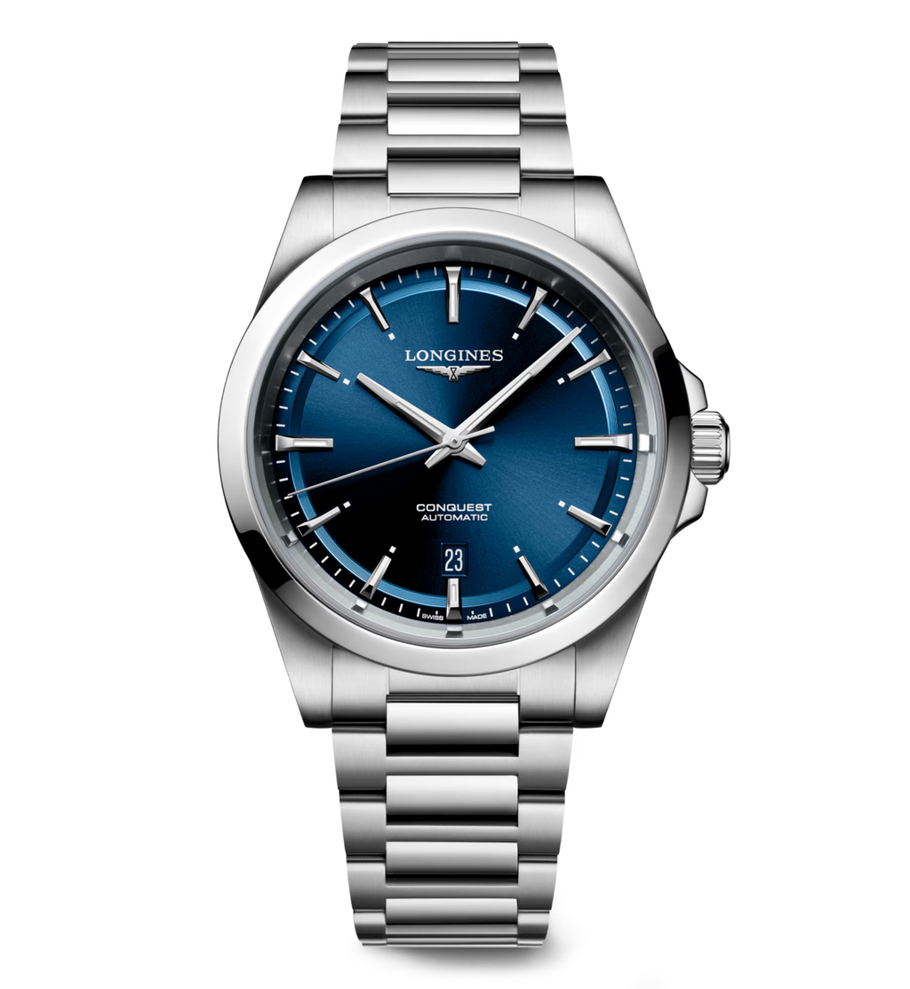 LNGS Conquest 41mm Watch with Sunray Blue Dial