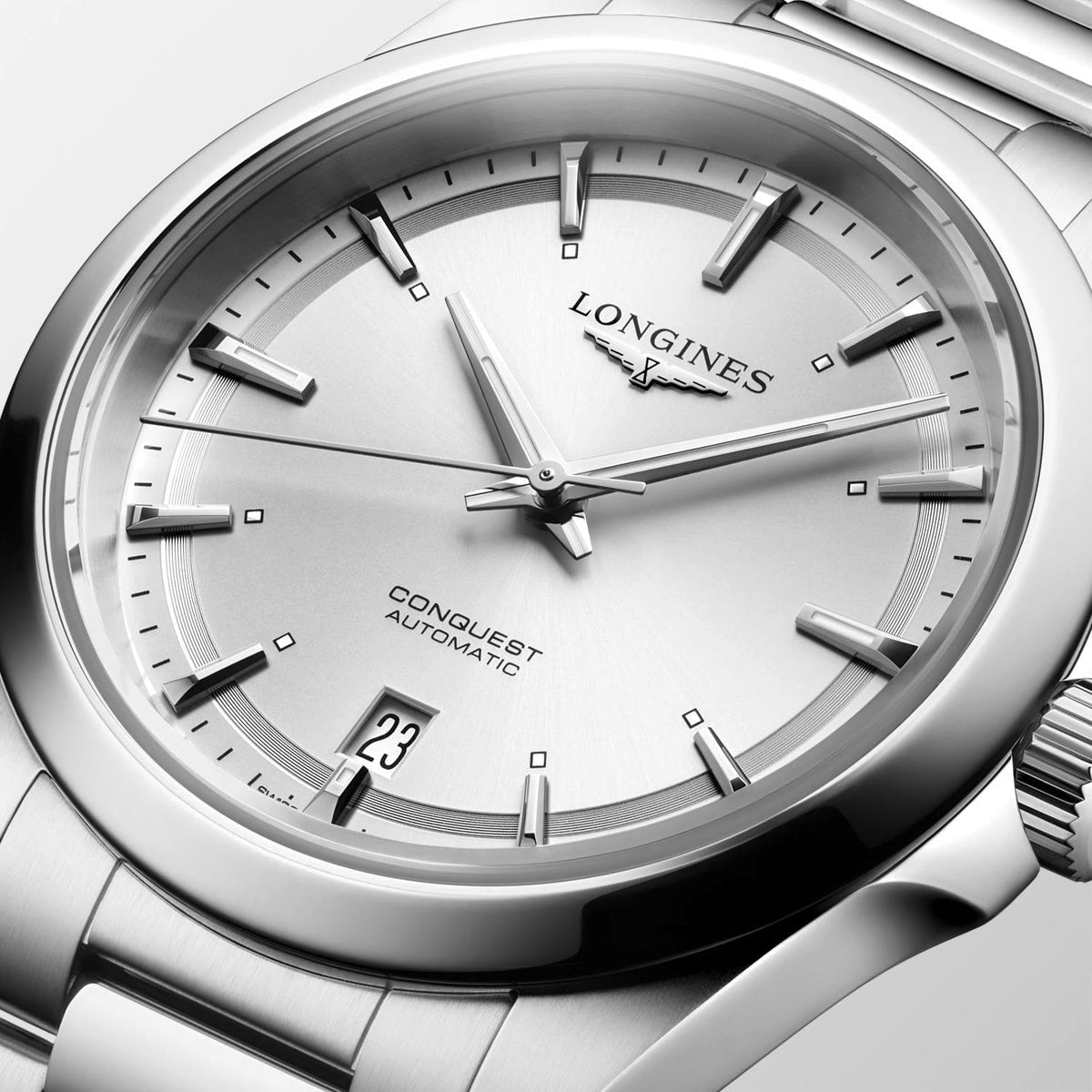 LNGS Conquest 38mm Watch with Sunray Silver Dial