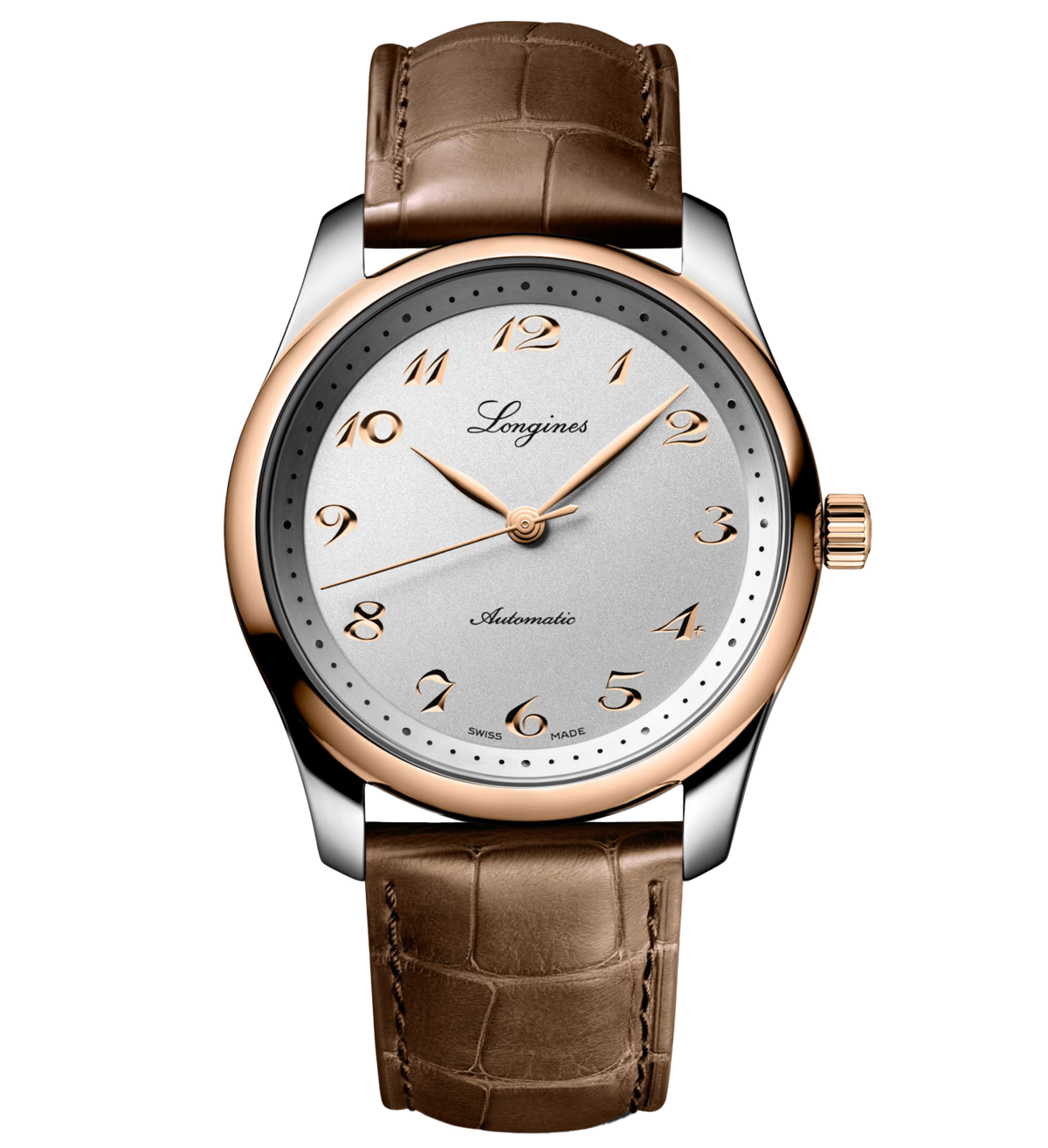 LNGS Master 40mm Watch with Brown Leather Strap