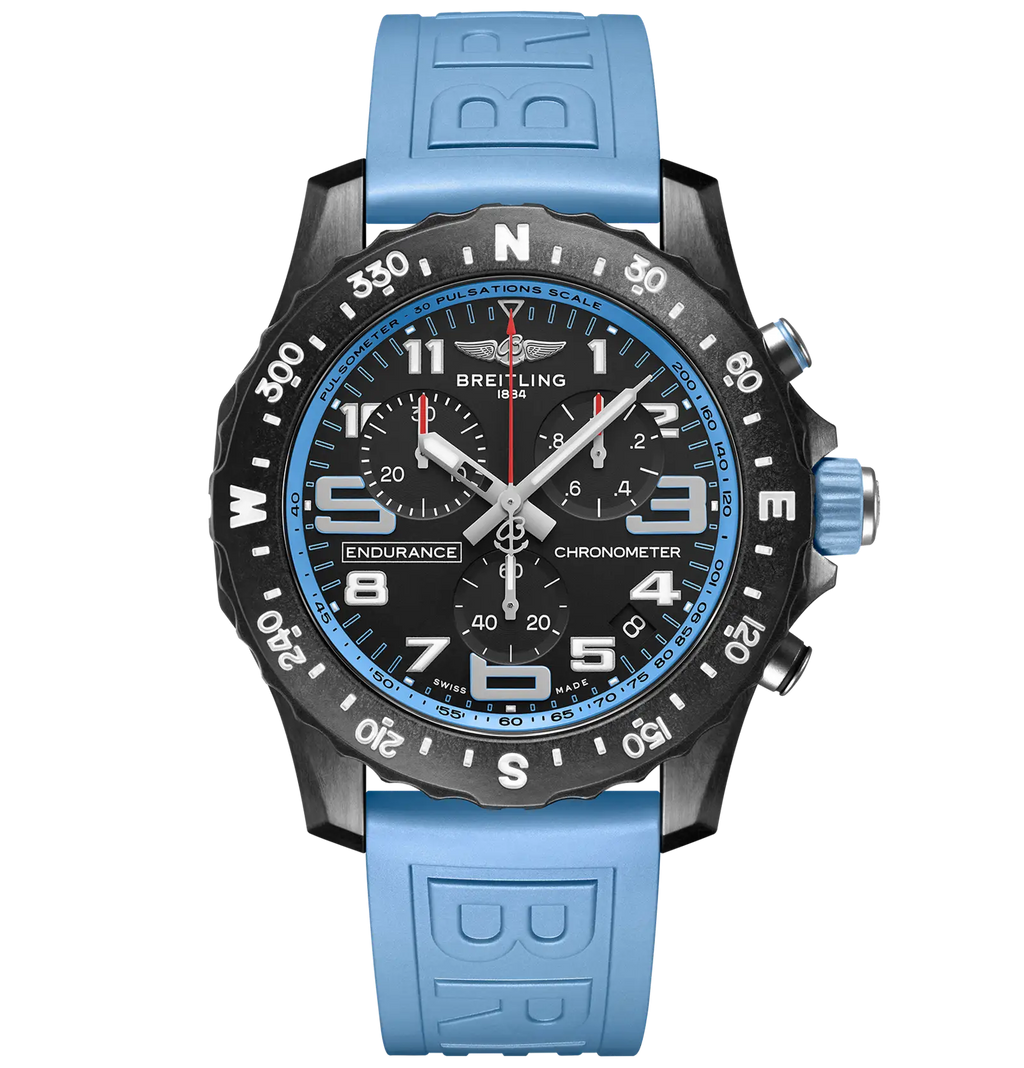 BRT Professional Endurance Pro 44 Watch with Light Blue Rubber Strap