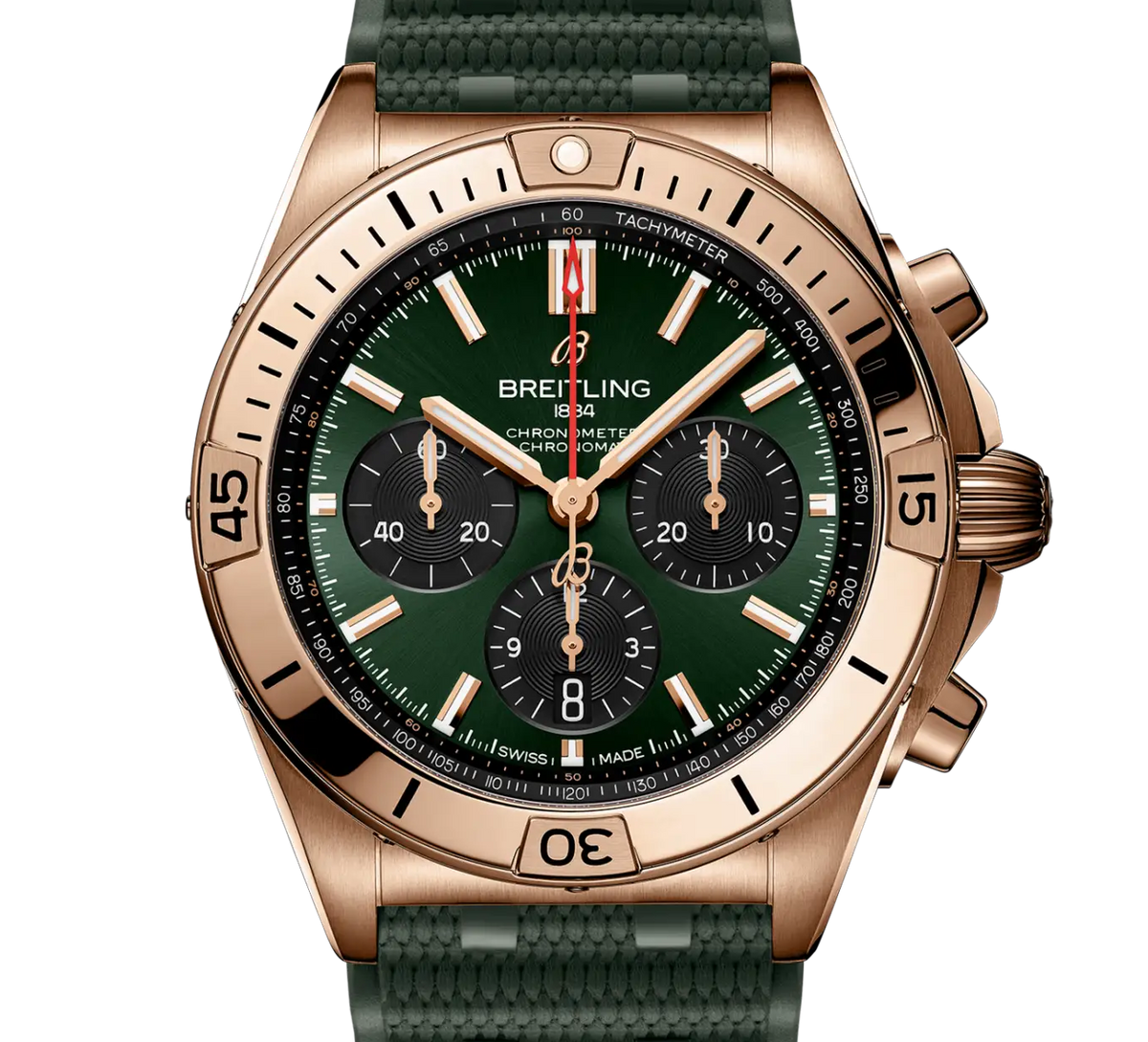 BRT Chronomat B01 42 Watch with Dark Green Dial