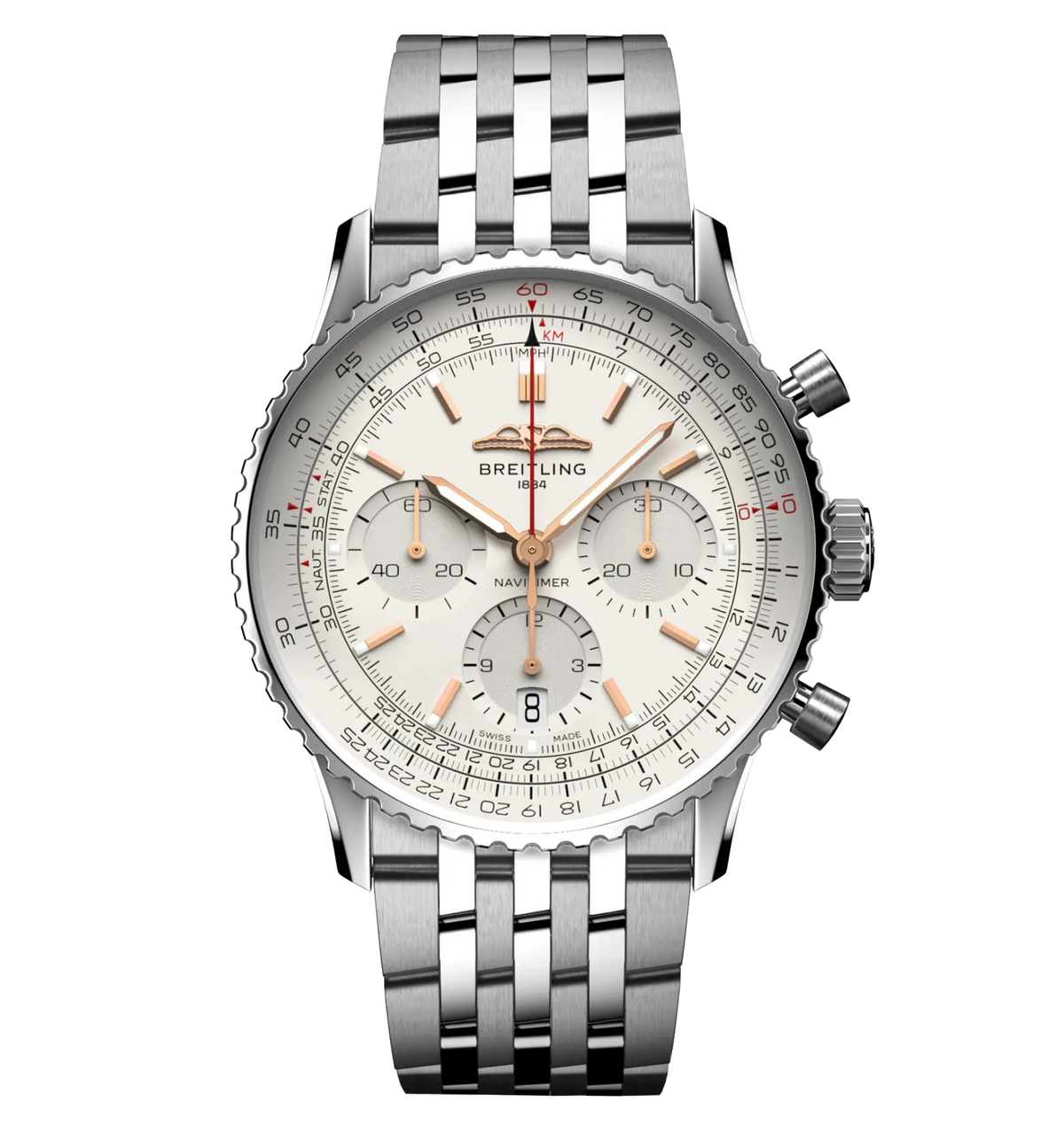BRT Navitimer B01 Chronograph 41 Watch with Ivory Dial