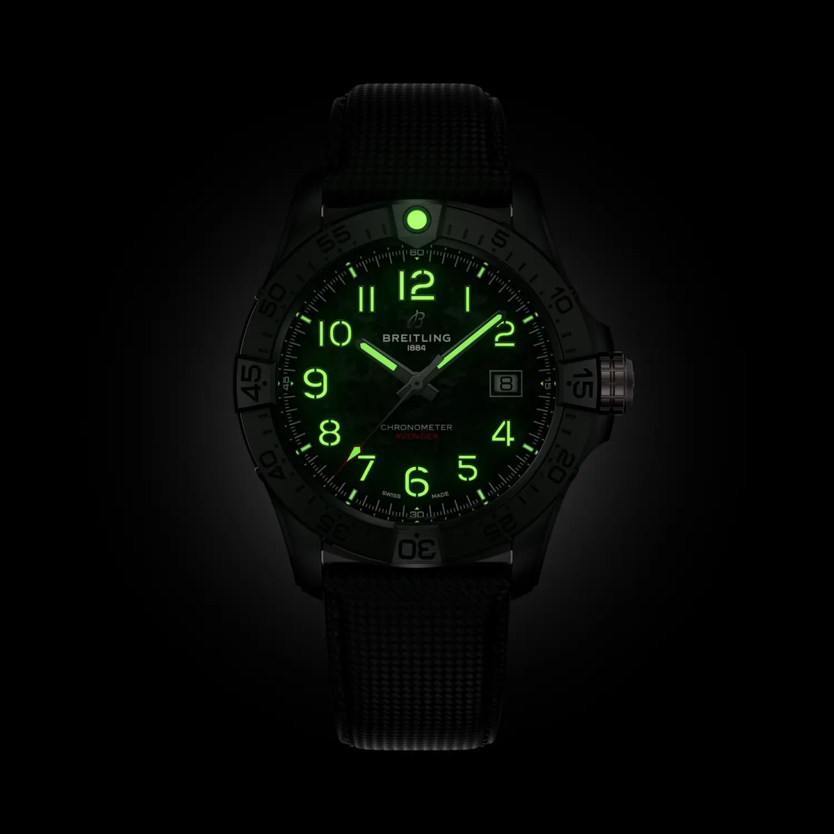 BRT Avenger Automatic 42 Night Mission Watch with Carbon Dial