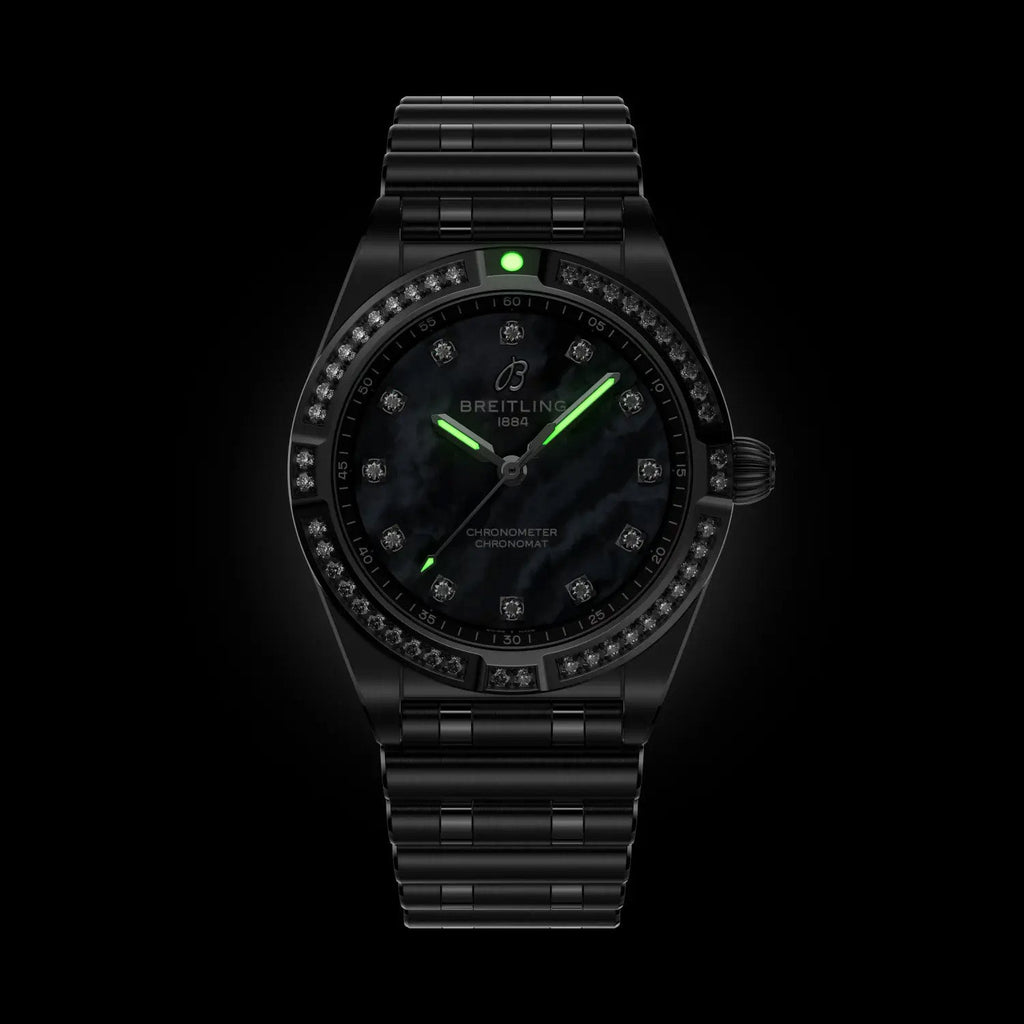 BRT Chronomat 28 Watch with Black Mother of Pearl Dial