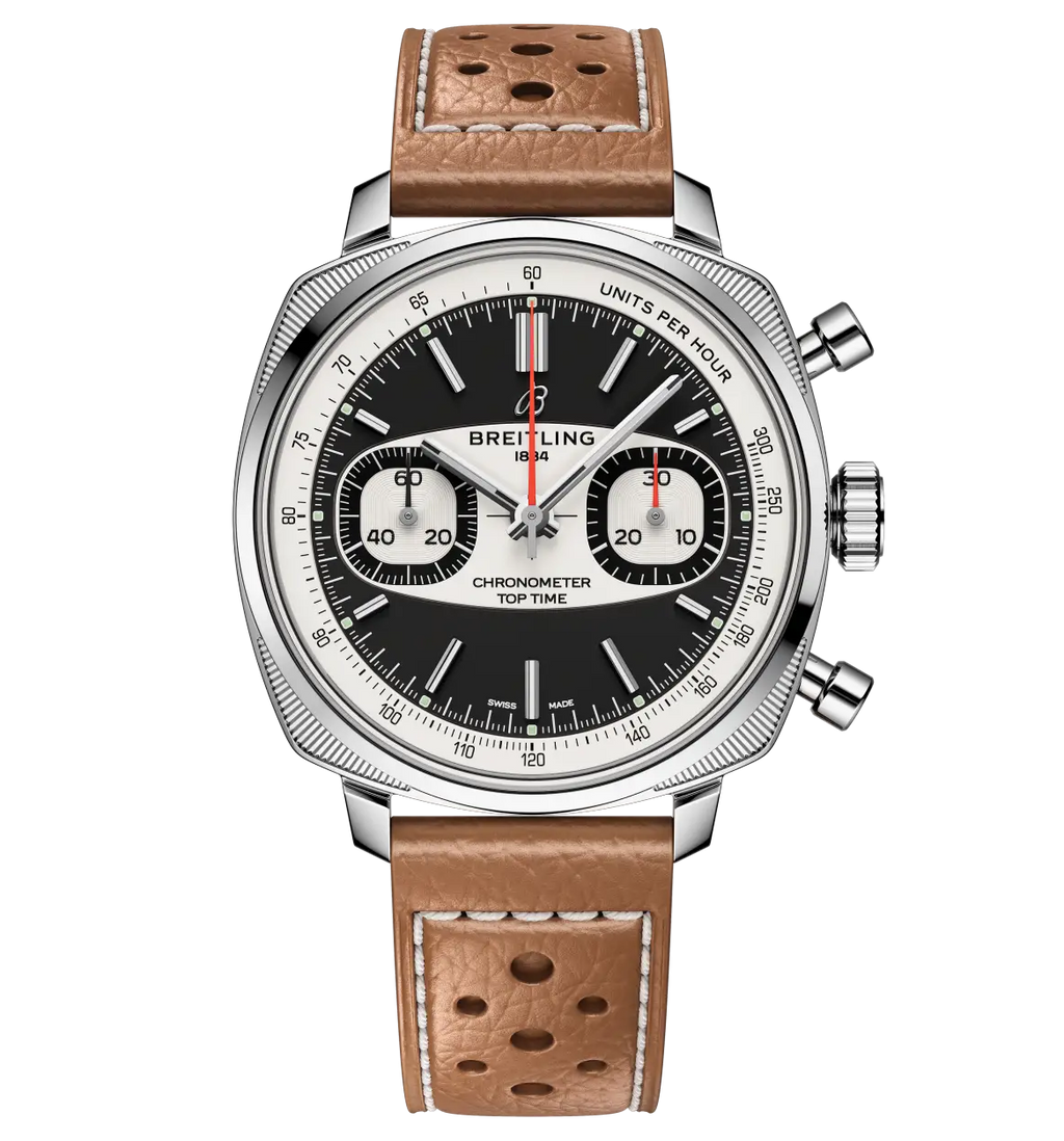 BRT Top Time B01 Racing 38 Watch with Beige Leather Strap, Limited Edition