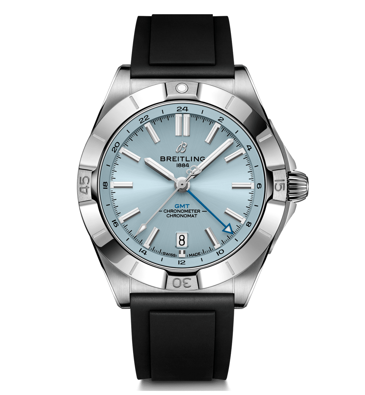 BRT Chronomat Automatic GMT 40 Watch with Ice Blue Dial