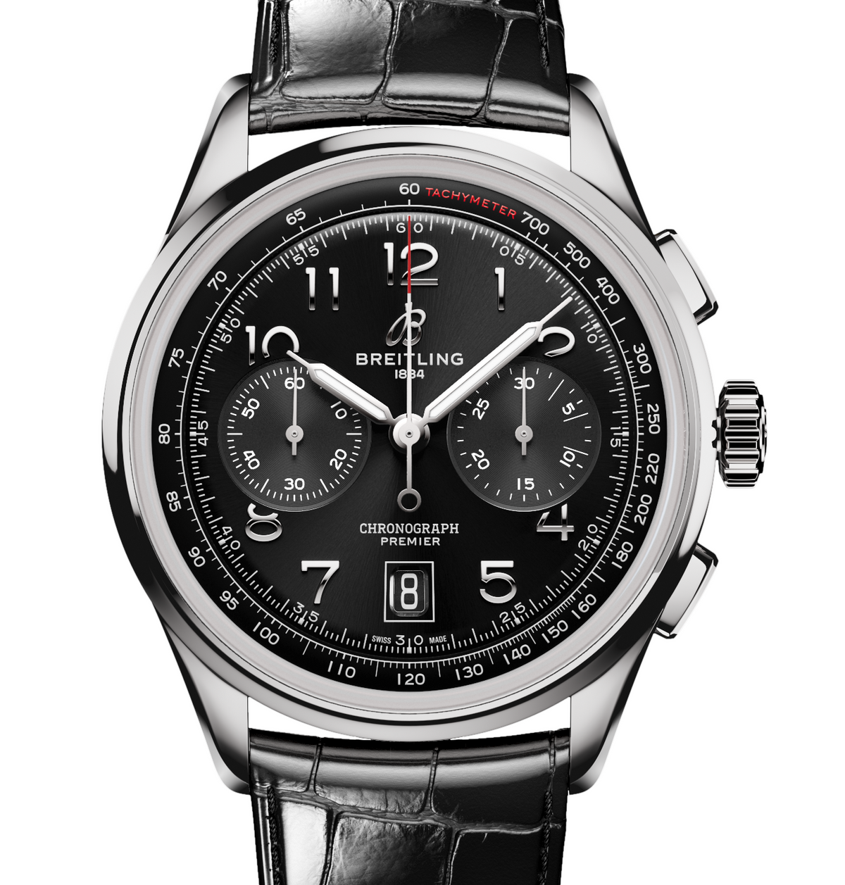 BRT Premier B01 Chronograph 42mm Watch with Black Dial