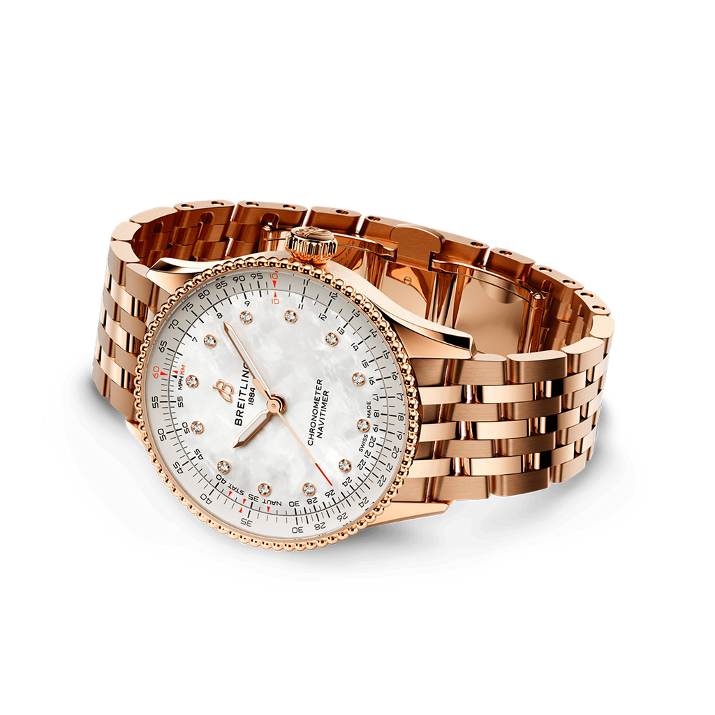 BRT Navitimer Automatic 36 Watch with Mother of Pearl Dial