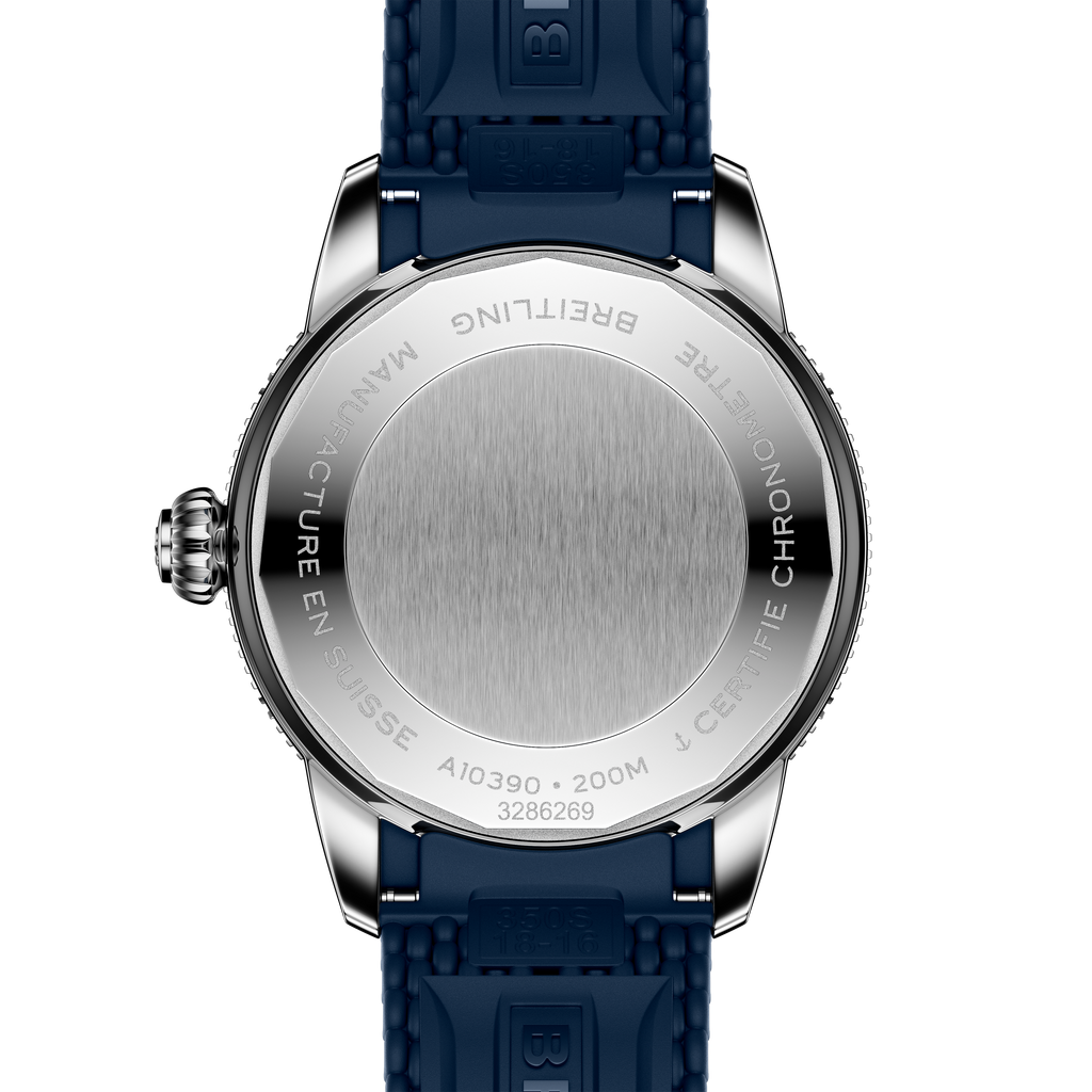 BRT Superocean Heritage Automatic 36 Watch with Blue Mesh Rubber Strap