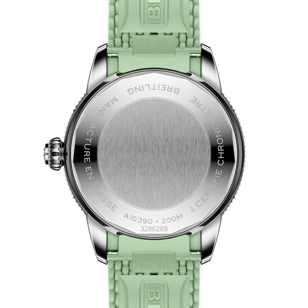 BRT Superocean Heritage Automatic 36 Watch with Mint Mesh Rubber Strap