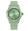 BRT Superocean Heritage Automatic 36 Watch with Mint Mesh Rubber Strap