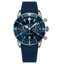 BRT Superocean Heritage B01 Chronograph 42 Watch with Blue Mesh Rubber Strap