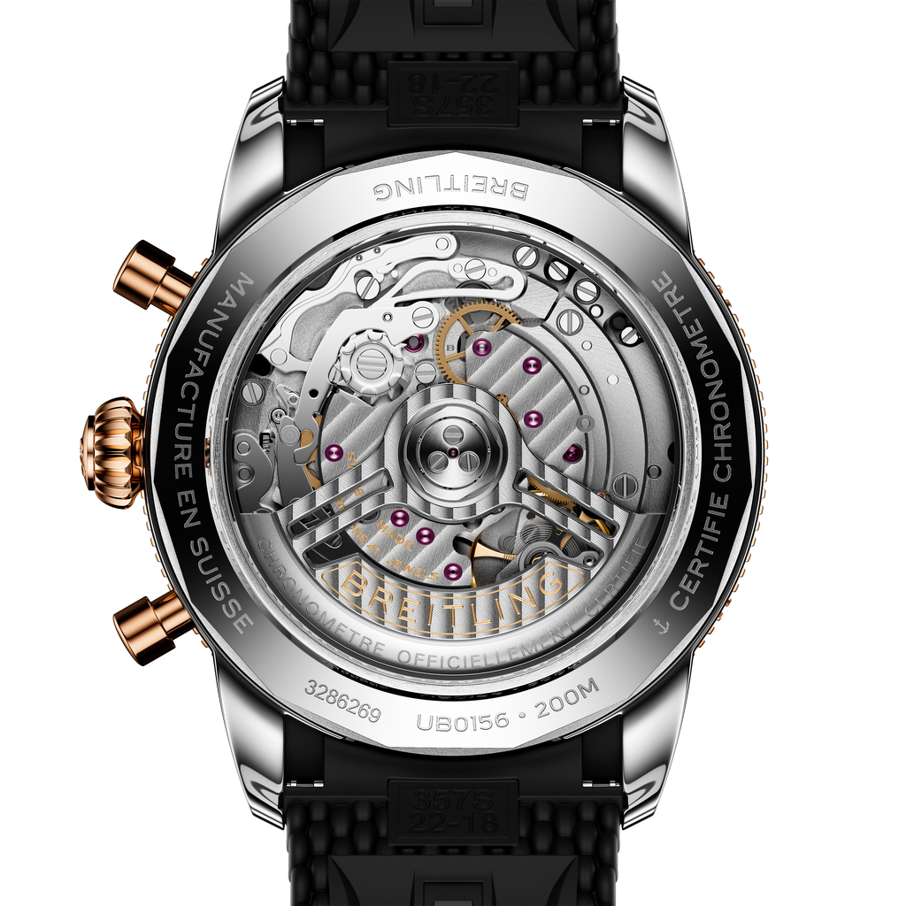 BRT Superocean Heritage B01 Chronograph 42 Watch with Black Mesh Rubber Strap