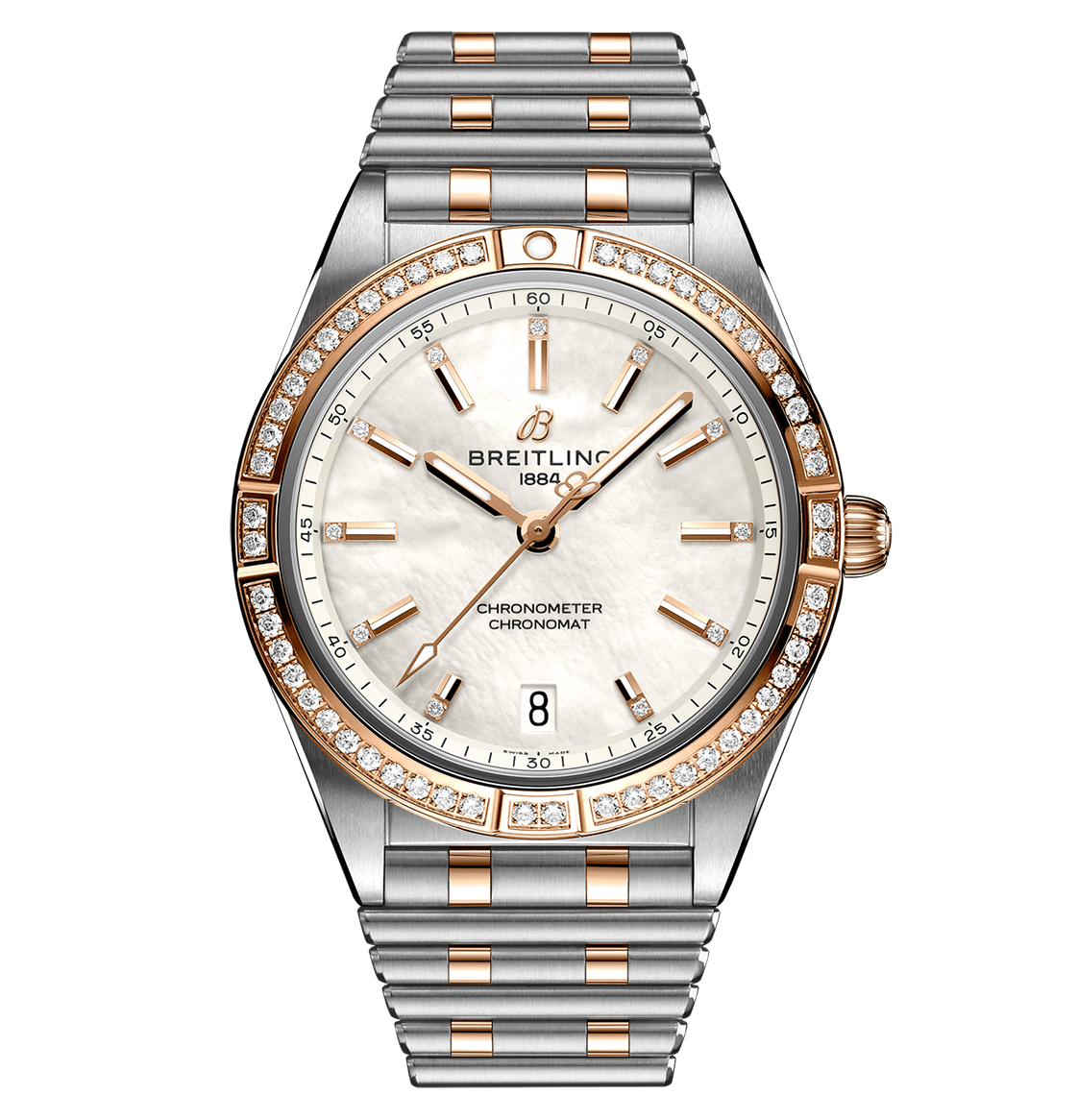 BRT Chronomat Automatic 36mm Watch with Mother of Pearl Dial